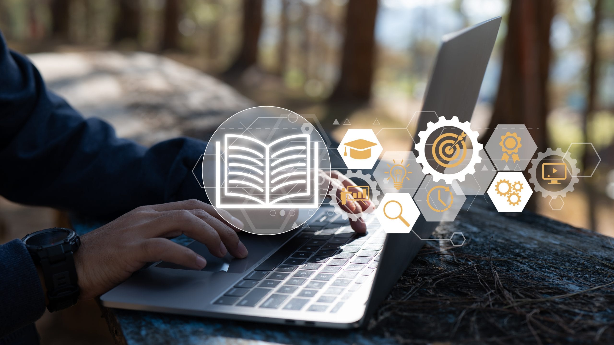 online education internet technologies elearning notion is concept online training courses webinars teaching developing skills scaled