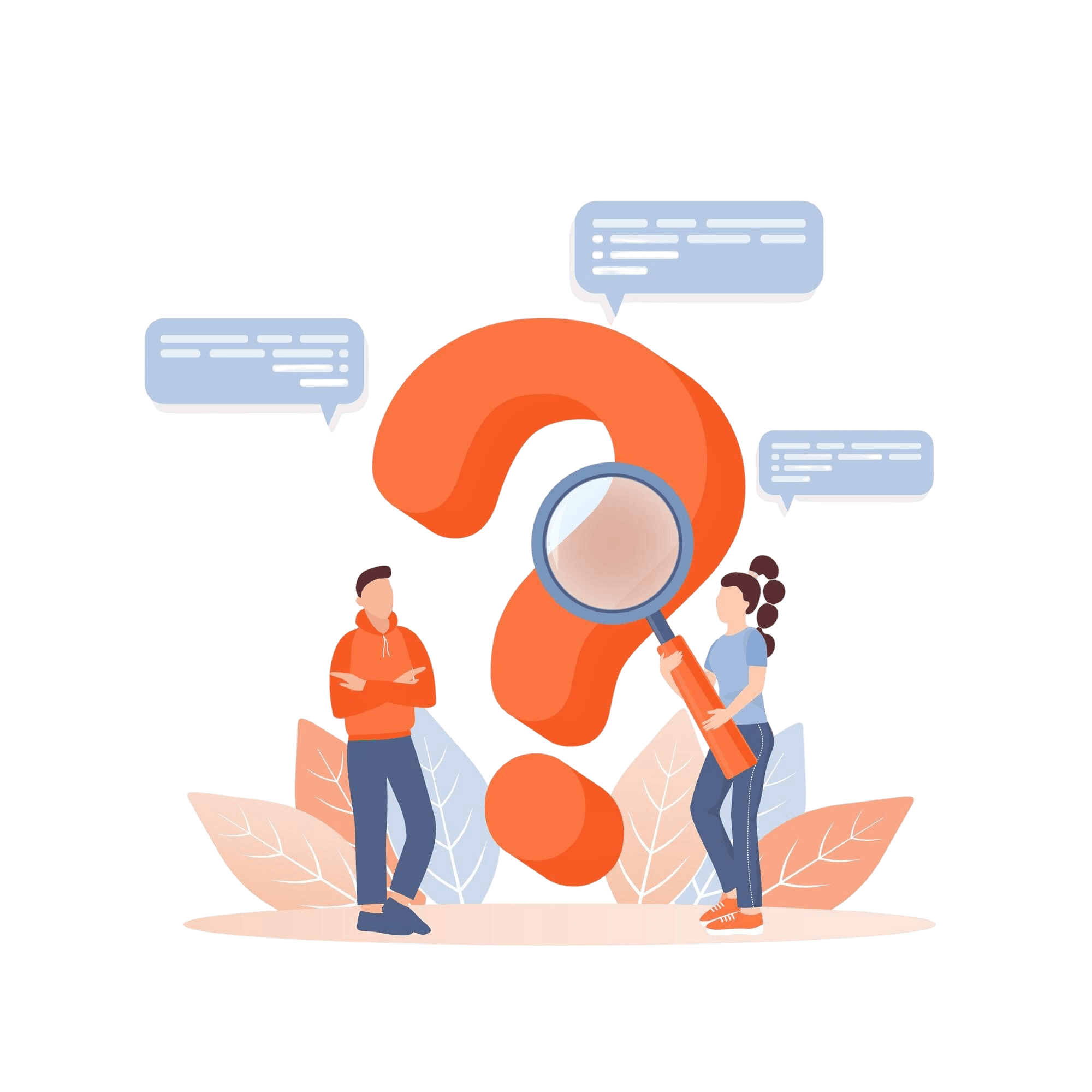 CaaS academic 2 3d question people landing page design flat vector illustration people communicate